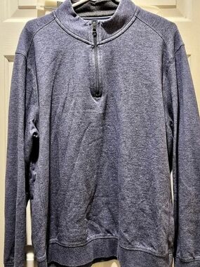 English Laundry Men's Blue Quarter-Zip Cotton Blend XL